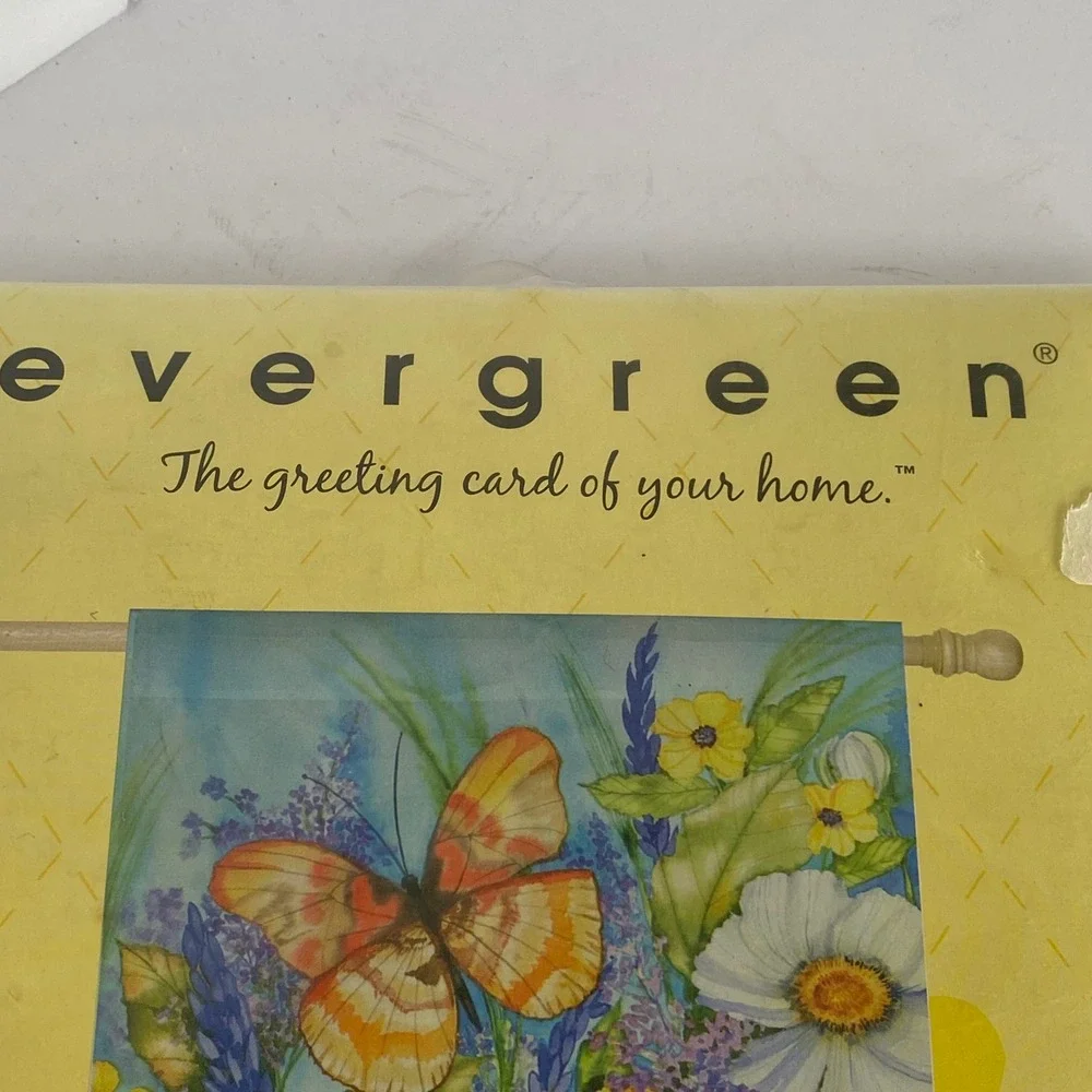 Evergreen Decorative Flag Home‎ 29x43 Multicolor New Butterfly Floral